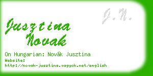 jusztina novak business card