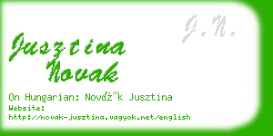 jusztina novak business card